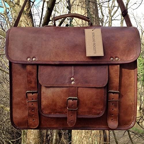 Gbag (T) Vintage Leather Laptop Bag 15" Messenger Briefcase Crossbody Shoulder Satchel Bag