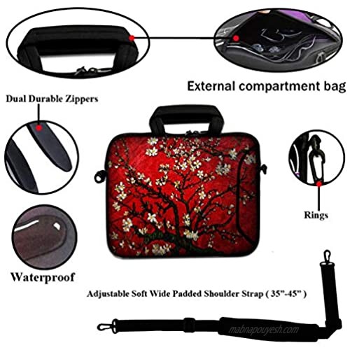 Goldwheat Laptop Messenger & Shoulder Bags Carrying Case Sleeve for 17 17.3 - Inch Notebook Waterproof Briefcase with Handle