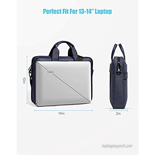 HOMIEE 13-14 Inch Laptop Bag with Shoulder Straps Waterproof Business Computer Bag for Men Women