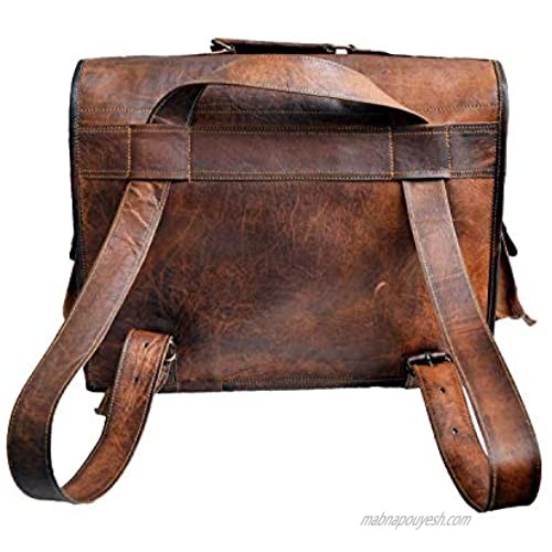 Jaald convertible leather 15.6 laptop bag backpack messenger bag office briefcase