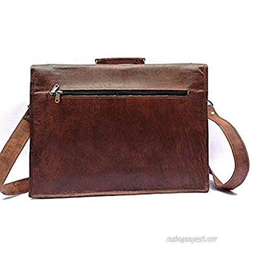 Krishna Handicrafts Handmade leather messenger laptop briefcase shoulder Bag