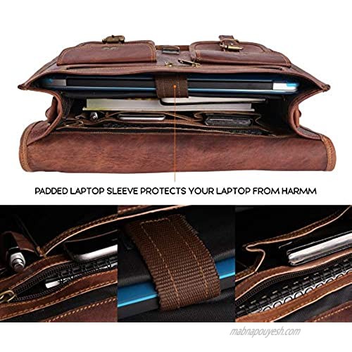 leather satchel for men messenger bags for work satchel laptop Computer bag 15 Inch Briefcase Crossbody Shoulder Bag for Men's