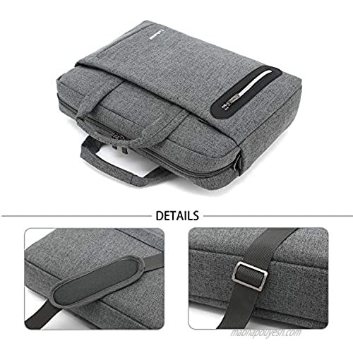 LOKASS 15.6 Inches Laptop Messenger Bag Nylon Shoulder Bag Business Briefcase Handbag for Men/Women/Work (Gray)