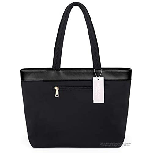 Marggage Large Multi-Pockets-Nylon-Tote-Bag Laptop Shoulder Bag Travel Work Bag Teacher Purse and Handbags for Women