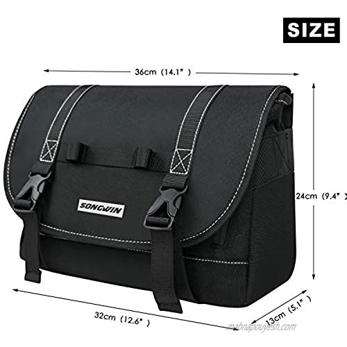 Messenger Bag for Men and Women Water Resistant Canvas Satchel 14 15.6 Inch Laptop Briefcases Business Shoulder Bookbag