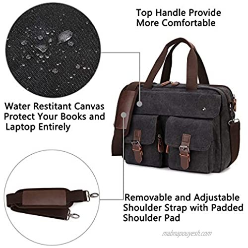 Messenger Bag for Men RAVUO Water Resistant 15.6 Inch Laptop Briefcase Bag Casual Mens Satchel for Business