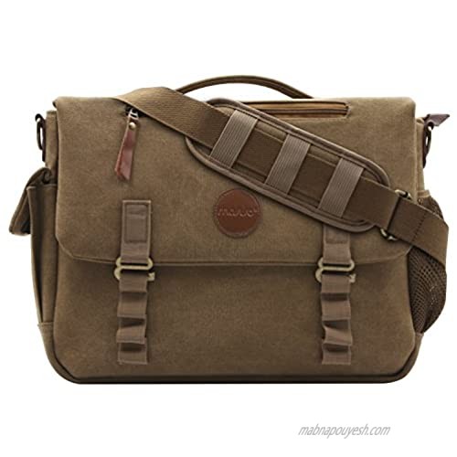 MOSISO Mens Messenger Bag 15.6 inch with Handle and Various Pockets  Canvas Laptop Shoulder Briefcase Bag Compatible with MacBook  Notebook  Ultrabook and Chromebook Computers  Vintage Brown