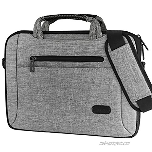 ProCase 14-15.6 Inch Laptop Bag Messenger Shoulder Bag Briefcase Sleeve Case for 2019 MacBook Pro 16" / Surface Book 3 15"  14 15 15.6 Inch Laptop Ultrabook Notebook MacBook Chromebook Computer -Grey