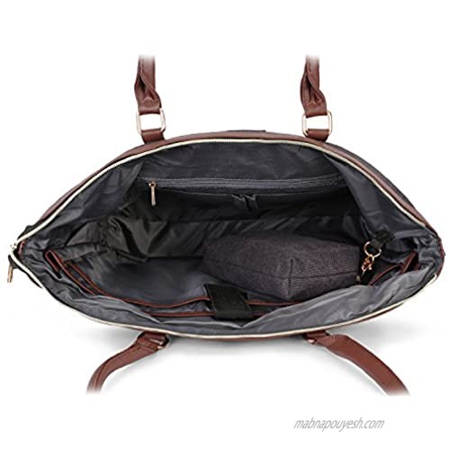 UtoteBag Women 15.6 inch Laptop Shoulder Bag Tote Bag for Notebook Adapte for Business Casual Handbag Briefcase for Work Computer (Canvas Dark Grey)
