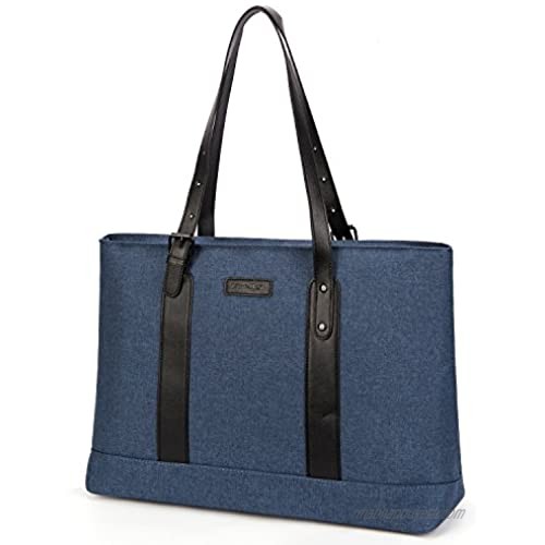 Utotebag Women Laptop Tote Bag  15.6 Inch Notebook Ultrabook Shoulder Bag Lightweight Nylon Briefcase Classic Handbag Handle Adjustable Work Travel Business Bag (Blue)