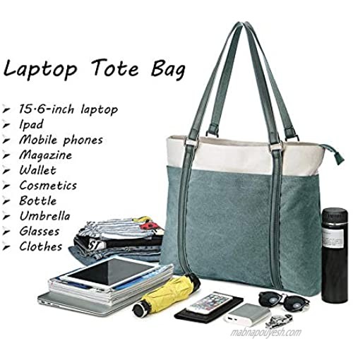 VOGUZY Women Laptop Tote Bag Canvas Handbag Purse Work Bags