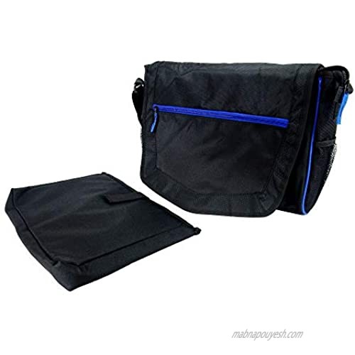 Wanderer Messenger Tech Bag with Padded Laptop Sleeve - 14 Laptop Messenger Bag - Lightweight Shoulder Bag for Laptops Tablet Computer MacBook Accessories - Black